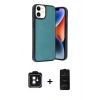 MARSİLYAN™- iPhone 11 Kılıf Kıvılcım Işık Serisi - Siyah 6D Antistatik Mat Seramik Hayalet Nano Ekran Koruyucu + PVD Metal Kamera Lens - SH
