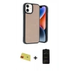 MARSİLYAN™- iPhone 11 Kılıf Kıvılcım Işık Serisi - Siyah 6D Antistatik Mat Seramik Hayalet Nano Ekran Koruyucu + Rainbow Kamera Lens Koruma Cam - KI