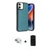 MARSİLYAN™- iPhone 11 Kılıf Kıvılcım Işık Serisi - Siyah 6D Antistatik Mat Seramik Hayalet Nano Ekran Koruyucu + Pers Alüminyum Kamera Lens - YL