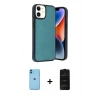 MARSİLYAN™- iPhone 11 Kılıf Kıvılcım Işık Serisi - Siyah 6D Antistatik Mat Seramik Hayalet Nano Ekran Koruyucu + Neon Fosforlu Kamera Lens - MI