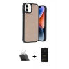 MARSİLYAN™- iPhone 11 Kılıf Kıvılcım Işık Serisi - Siyah 6D Antistatik Mat Seramik Hayalet Nano Ekran Koruyucu + Kamera Lens Koruma Cam - SF