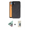 MARSİLYAN™- iPhone 11 Kılıf Kıvılcım Işık Serisi - Siyah 6D Mat Seramik Hayalet Nano Ekran Koruyucu + Raze Metal Kamera Lens - KI