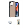 MARSİLYAN™- iPhone 11 Kılıf Kıvılcım Işık Serisi - Siyah 6D Mat Seramik Hayalet Nano Ekran Koruyucu + Pers Alüminyum Kamera Lens - LT