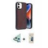 MARSİLYAN™- iPhone 11 Kılıf Kıvılcım Işık Serisi - Siyah 6D Mat Seramik Hayalet Nano Ekran Koruyucu + Raze Metal Kamera Lens - MI