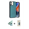 MARSİLYAN™- iPhone 11 Kılıf Kıvılcım Işık Serisi - Siyah 6D Mat Seramik Hayalet Nano Ekran Koruyucu + Raze Metal Kamera Lens - MI