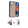 MARSİLYAN™- iPhone 11 Kılıf Kıvılcım Işık Serisi - Siyah 6D Mat Seramik Hayalet Nano Ekran Koruyucu + Raze Metal Kamera Lens - SH