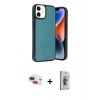 MARSİLYAN™- iPhone 11 Kılıf Kıvılcım Işık Serisi - Siyah Bilvis 3D Cam Ekran Koruyucu + Pers Alüminyum Kamera Lens - KI