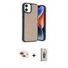 MARSİLYAN™- iPhone 11 Kılıf Kıvılcım Işık Serisi - Siyah Bilvis 3D Cam Ekran Koruyucu + Pers Alüminyum Kamera Lens - KI