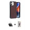 MARSİLYAN™- iPhone 11 Kılıf Kıvılcım Işık Serisi - Siyah Bilvis 3D Cam Ekran Koruyucu + Kamera Lens Koruma Cam - SF