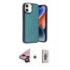 MARSİLYAN™- iPhone 11 Kılıf Kıvılcım Işık Serisi - Siyah Bilvis 3D Cam Ekran Koruyucu + Raze Metal Kamera Lens - SH
