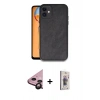 MARSİLYAN™- iPhone 11 Kılıf Kıvılcım Işık Serisi - Siyah Bilvis 3D Cam Ekran Koruyucu + Raze Metal Kamera Lens - SH