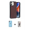 MARSİLYAN™- iPhone 11 Kılıf Kıvılcım Işık Serisi - Siyah Bilvis 3D Cam Ekran Koruyucu + Neon Fosforlu Kamera Lens - TU