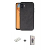 MARSİLYAN™- iPhone 11 Kılıf Kıvılcım Işık Serisi - Siyah Bilvis 3D Cam Ekran Koruyucu + Renkli Kamera Lens Koruma Cam - TU