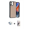 MARSİLYAN™- iPhone 11 Kılıf Kıvılcım Işık Serisi - Siyah Bilvis 3D Mat Cam Ekran Koruyucu + Pers Alüminyum Kamera Lens - GI