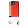 MARSİLYAN™- iPhone 11 Kılıf Kıvılcım Işık Serisi - Siyah Bilvis 3D Mat Cam Ekran Koruyucu + Kırmızı Pers Alüminyum Kamera Lens