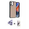 MARSİLYAN™- iPhone 11 Kılıf Kıvılcım Işık Serisi - Siyah Bilvis 3D Mat Cam Ekran Koruyucu + Raze Metal Kamera Lens - MR