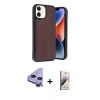 MARSİLYAN™- iPhone 11 Kılıf Kıvılcım Işık Serisi - Siyah Bilvis 3D Mat Cam Ekran Koruyucu + Raze Metal Kamera Lens - MR