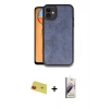 MARSİLYAN™- iPhone 11 Kılıf Kıvılcım Işık Serisi - Siyah Bilvis 3D Mat Cam Ekran Koruyucu + Rainbow Kamera Lens Koruma Cam - KI