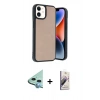 MARSİLYAN™- iPhone 11 Kılıf Kıvılcım Işık Serisi - Siyah Bilvis 3D Mat Cam Ekran Koruyucu + Raze Metal Kamera Lens - MI