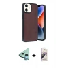 MARSİLYAN™- iPhone 11 Kılıf Kıvılcım Işık Serisi - Siyah Bilvis 3D Mat Cam Ekran Koruyucu + Raze Metal Kamera Lens - MI