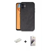 MARSİLYAN™- iPhone 11 Kılıf Kıvılcım Işık Serisi - Siyah Bilvis 3D Mat Cam Ekran Koruyucu + Renkli Kamera Lens Koruma Cam - SI