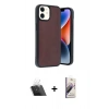 MARSİLYAN™- iPhone 11 Kılıf Kıvılcım Işık Serisi - Siyah Bilvis 3D Mat Cam Ekran Koruyucu + Kamera Lens Koruma Cam - SF