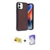 MARSİLYAN™- iPhone 11 Kılıf Kıvılcım Işık Serisi - Siyah Bilvis 5in1 3D Magic Cam Ekran Koruyucu + Rainbow Kamera Lens Koruma Cam - KI