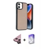 MARSİLYAN™- iPhone 11 Kılıf Kıvılcım Işık Serisi - Siyah Bilvis 5in1 3D Magic Cam Ekran Koruyucu + Raze Metal Kamera Lens - SH