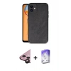 MARSİLYAN™- iPhone 11 Kılıf Kıvılcım Işık Serisi - Siyah Bilvis 5in1 3D Magic Cam Ekran Koruyucu + Raze Metal Kamera Lens - SH
