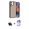 MARSİLYAN™- iPhone 11 Kılıf Kıvılcım Işık Serisi - Siyah Bilvis 5in1 3D Magic Cam Ekran Koruyucu + Kamera Lens Koruma Cam - SF