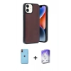 MARSİLYAN™- iPhone 11 Kılıf Kıvılcım Işık Serisi - Siyah Bilvis 5in1 3D Magic Cam Ekran Koruyucu + Neon Fosforlu Kamera Lens - TU