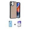 MARSİLYAN™- iPhone 11 Kılıf Kıvılcım Işık Serisi - Siyah Bilvis 5in1 3D Magic Cam Ekran Koruyucu + Neon Fosforlu Kamera Lens - TU