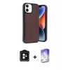 MARSİLYAN™- iPhone 11 Kılıf Kıvılcım Işık Serisi - Siyah Bilvis 5in1 3D Magic Cam Ekran Koruyucu + Yeşil PVD Metal Kamera Lens