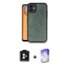 MARSİLYAN™- iPhone 11 Kılıf Kıvılcım Işık Serisi - Siyah Bilvis 5in1 3D Magic Cam Ekran Koruyucu + Yeşil PVD Metal Kamera Lens
