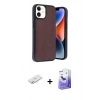 MARSİLYAN™- iPhone 11 Kılıf Kıvılcım Işık Serisi - Siyah Bilvis 5in1 5D Magic Hayalet Cam Ekran Koruyucu + Renkli Kamera Lens Koruma Cam - SI