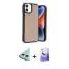 MARSİLYAN™- iPhone 11 Kılıf Kıvılcım Işık Serisi - Siyah Bilvis 5in1 5D Magic Hayalet Cam Ekran Koruyucu + Raze Metal Kamera Lens - MI