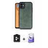 MARSİLYAN™- iPhone 11 Kılıf Kıvılcım Işık Serisi - Siyah Bilvis 5in1 5D Magic Hayalet Cam Ekran Koruyucu + PVD Metal Kamera Lens - YL