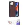 MARSİLYAN™- iPhone 11 Kılıf Kıvılcım Işık Serisi - Siyah Bilvis 5in1 5D Magic Hayalet Cam Ekran Koruyucu + Pers Alüminyum Kamera Lens - KI