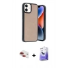 MARSİLYAN™- iPhone 11 Kılıf Kıvılcım Işık Serisi - Siyah Bilvis 5in1 5D Magic Hayalet Cam Ekran Koruyucu + Pers Alüminyum Kamera Lens - KI
