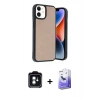 MARSİLYAN™- iPhone 11 Kılıf Kıvılcım Işık Serisi - Siyah Bilvis 5in1 5D Magic Hayalet Cam Ekran Koruyucu + PVD Metal Kamera Lens - YL