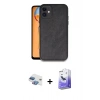 MARSİLYAN™- iPhone 11 Kılıf Kıvılcım Işık Serisi - Siyah Bilvis 5in1 5D Magic Hayalet Cam Ekran Koruyucu + Pers Alüminyum Kamera Lens - GI