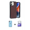 MARSİLYAN™- iPhone 11 Kılıf Kıvılcım Işık Serisi - Siyah Bilvis 5in1 5D Magic Hayalet Cam Ekran Koruyucu + Neon Fosforlu Kamera Lens - TU
