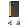 MARSİLYAN™- iPhone 11 Kılıf Kıvılcım Işık Serisi - Siyah Bilvis 5in1 5D Magic Hayalet Cam Ekran Koruyucu + Raze Metal Kamera Lens - MI