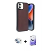 MARSİLYAN™- iPhone 11 Kılıf Kıvılcım Işık Serisi - Siyah Bilvis 5in1 5D Magic Hayalet Cam Ekran Koruyucu + Pers Alüminyum Kamera Lens - GI
