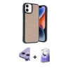 MARSİLYAN™- iPhone 11 Kılıf Kıvılcım Işık Serisi - Siyah Bilvis 5in1 5D Magic Hayalet Cam Ekran Koruyucu + Raze Metal Kamera Lens - MR