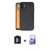 MARSİLYAN™- iPhone 11 Kılıf Kıvılcım Işık Serisi - Siyah Bilvis 5in1 5D Magic Hayalet Cam Ekran Koruyucu + PVD Metal Kamera Lens - MI