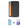 MARSİLYAN™- iPhone 11 Kılıf Kıvılcım Işık Serisi - Siyah Bilvis 5in1 5D Magic Hayalet Cam Ekran Koruyucu + Neon Fosforlu Kamera Lens - YL