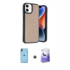 MARSİLYAN™- iPhone 11 Kılıf Kıvılcım Işık Serisi - Siyah Bilvis 5in1 5D Magic Hayalet Cam Ekran Koruyucu + Neon Fosforlu Kamera Lens - TU