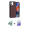 MARSİLYAN™- iPhone 11 Kılıf Kıvılcım Işık Serisi - Siyah Bilvis 5in1 5D Magic Hayalet Cam Ekran Koruyucu + Raze Metal Kamera Lens - MI