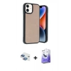 MARSİLYAN™- iPhone 11 Kılıf Kıvılcım Işık Serisi - Siyah Bilvis 5in1 5D Magic Hayalet Cam Ekran Koruyucu + Pers Alüminyum Kamera Lens - GI
